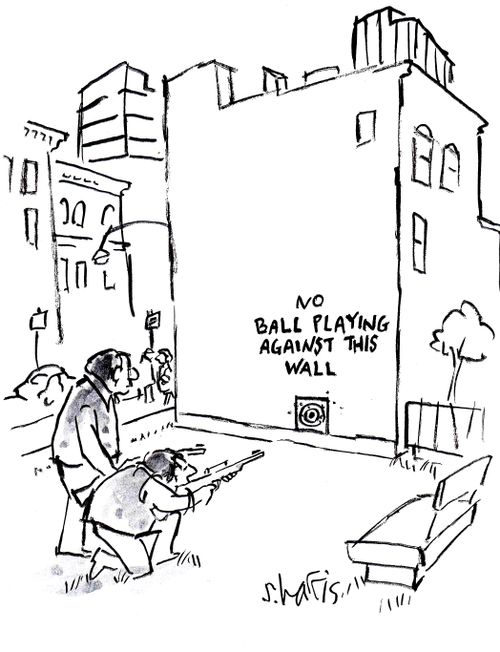 No ball playing against this wall.