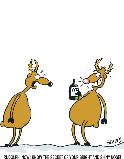 'Rudolph! Now I know the secret of your bright and shiny nose!'