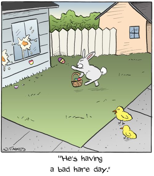 "He's having a bad hare day."