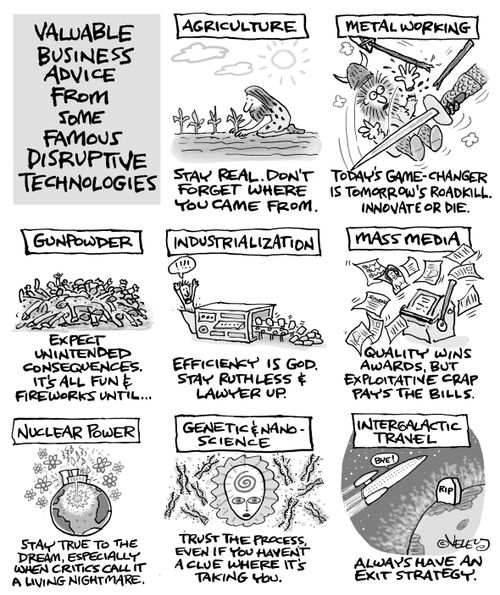 Valuable business advice from some famous disruptive technologies.