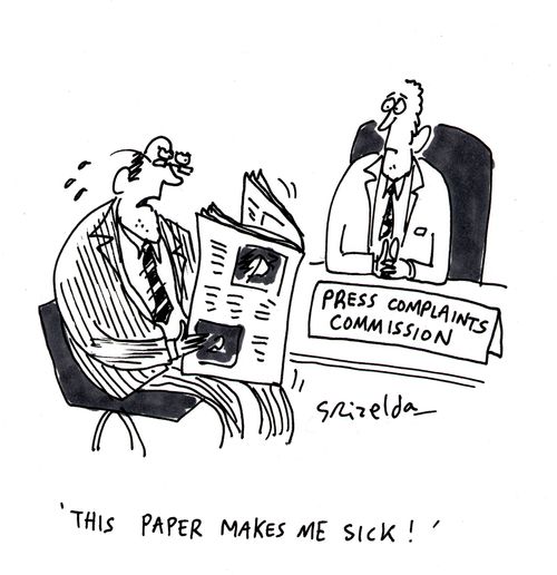 "Man at press complaints commission - 'This paper makes me sick!'"