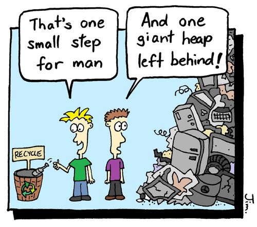 "That's one small step for man and one giant heap left behind."