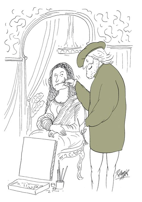 Leonardo Da Vinci tries to make the Mona Lisa smile.