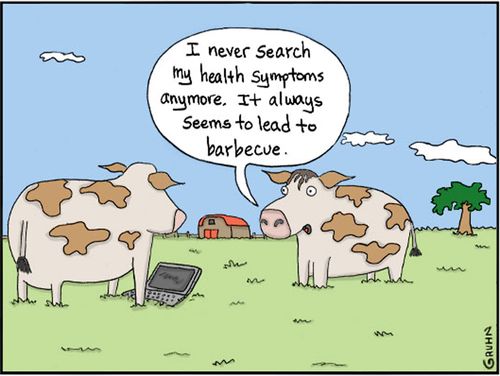 "I never search my health symptoms anymore. It always seems to lead to barbecue."