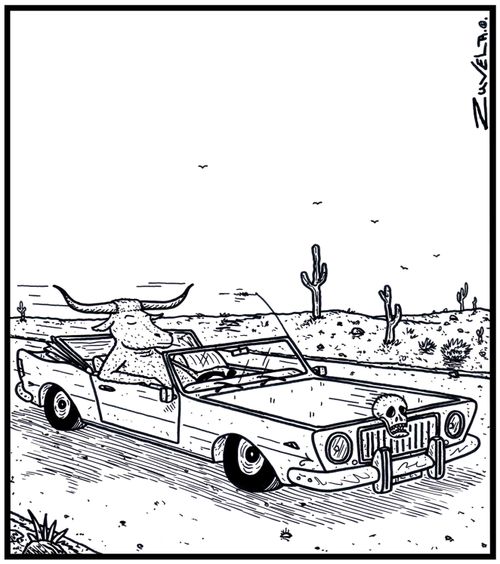 The Steer Bull's version of a car bonnethood skull ornament