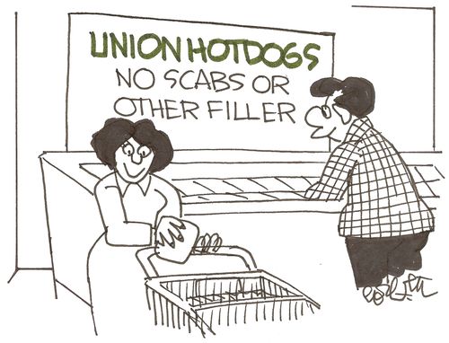Union Hotdog...no scabs or other filler.