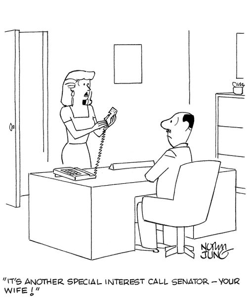 'It's another special interest call senator - your wife!'