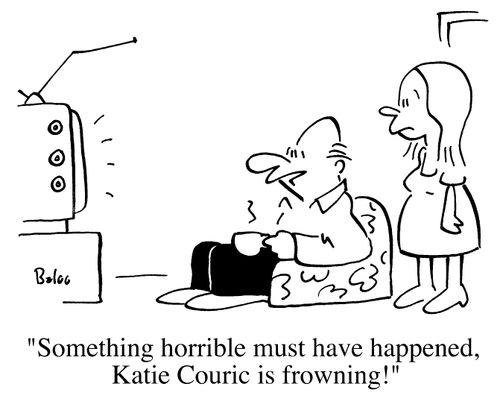 Something horrible must have happened, Katie Couric is frowning
