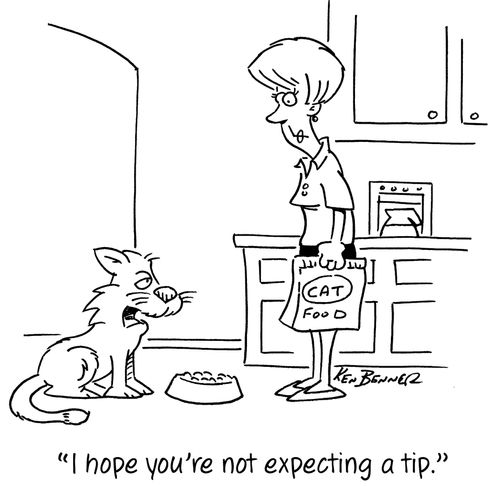 "I hope you're not expecting a tip."