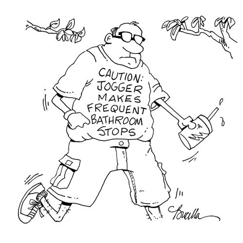 Caution: Jogger Makes Frequent Bathroom Stops