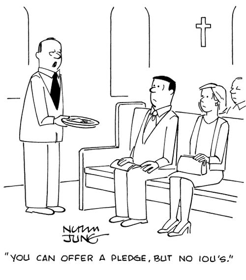 "You can offer a pledge, but not IOU's."