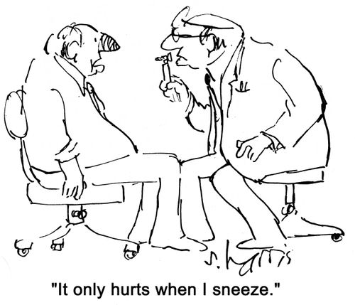 'It only hurts when I sneeze.'