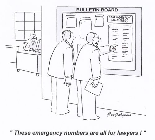 'These emergency numbers are all for lawyers!'