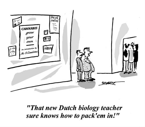 'That new Dutch biology teacher sure knows how to pack'em in!'