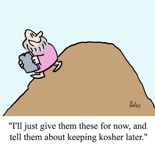 "I'll give them these for now, and tell them about keeping kosher later."