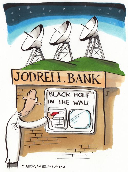 Black hole-in-the-wall at Jodrell Bank