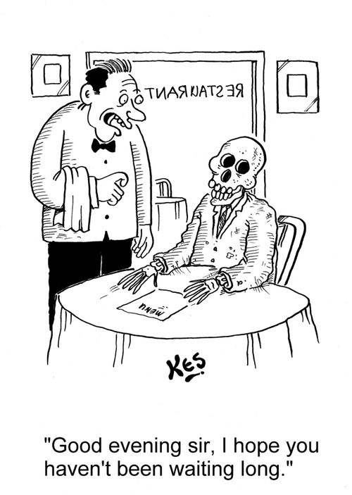 'Good evening sir, I hope you haven't been waiting long.'