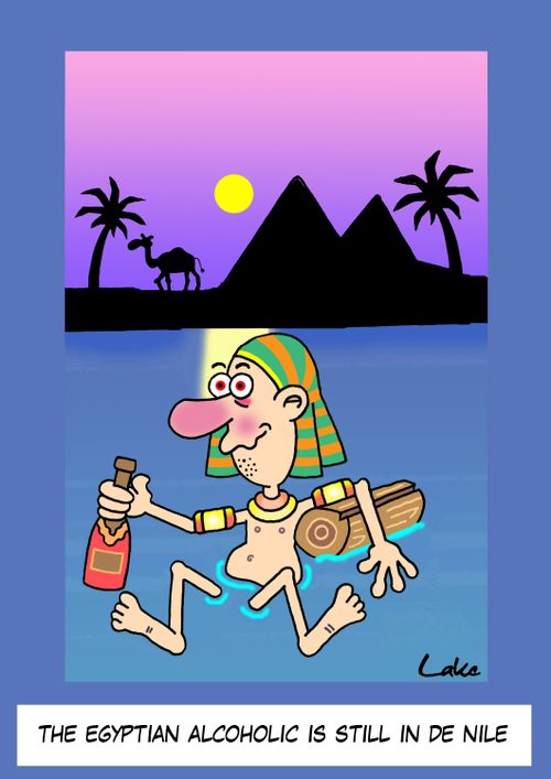 The Egyptian alcoholic is still in de Nile.