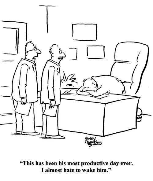 'This has been his most productive day ever. I almost hate to wake him.'