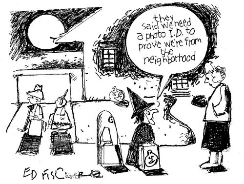 "They said we need a photo ID to prove we're from the neighborhood."