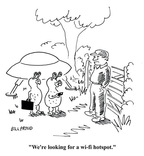 'We're looking for a wifi hotspot.'