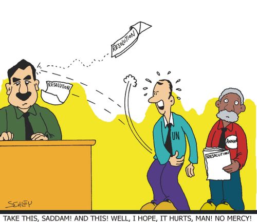"Take this, Saddam! And this! Well, I hope it hurts, man! No mercy!"