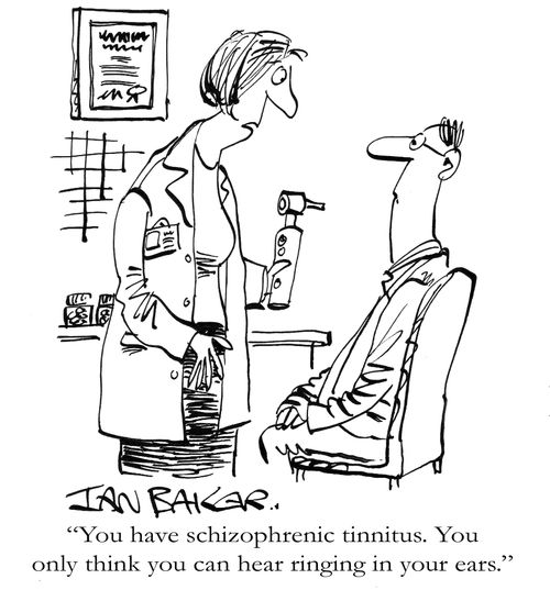 'You have schizophrenic tinnitus. You only think you can hear ringing in your ears.'