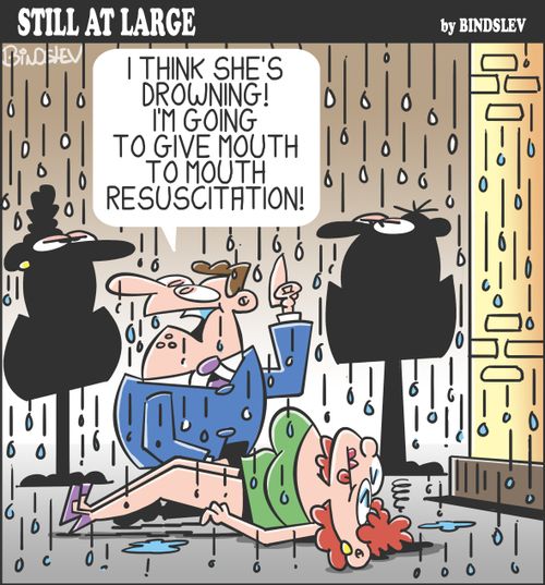 "I think she's drowning! I'm going to give mouth to mouth resuscitation!"