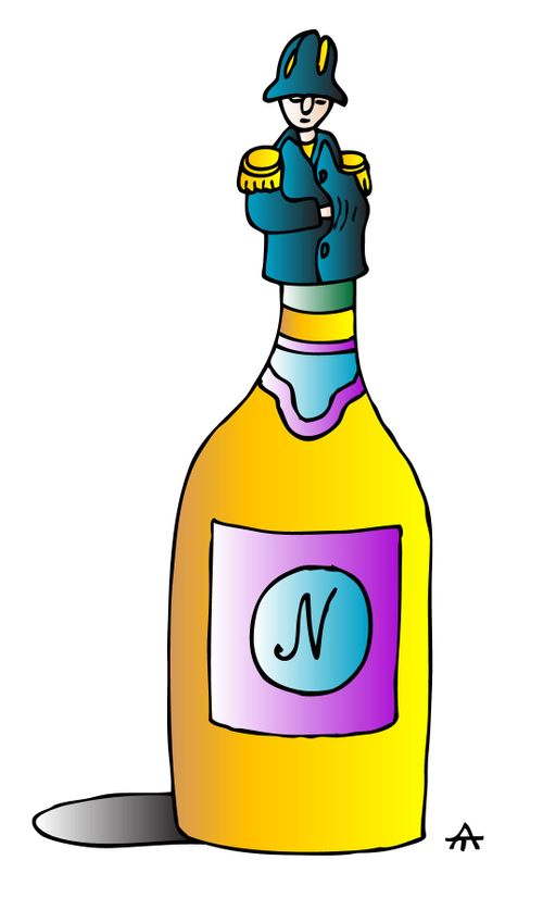 Napoleon as the topper for a bottle of cognac.