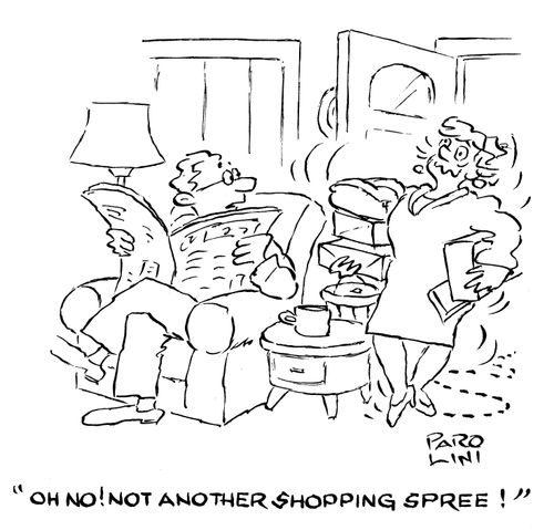 'Oh no! Not another shopping spree!'