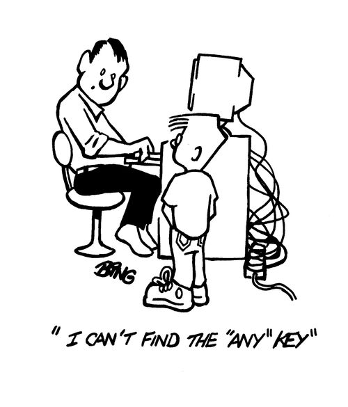 'I can't find the 'any' key...'