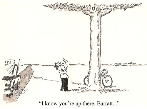 'I know you're up ther, Barratt...'