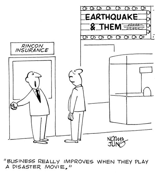 "Business really improves when they play a disaster movie."