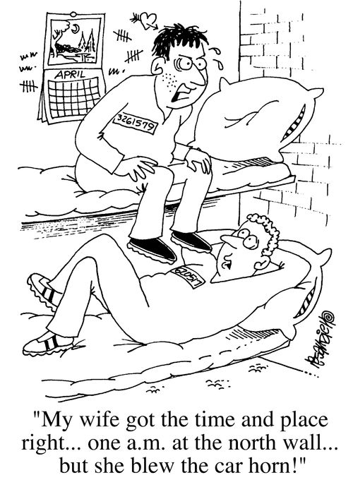 "My wife got the time and place right...but she blew the horn!"