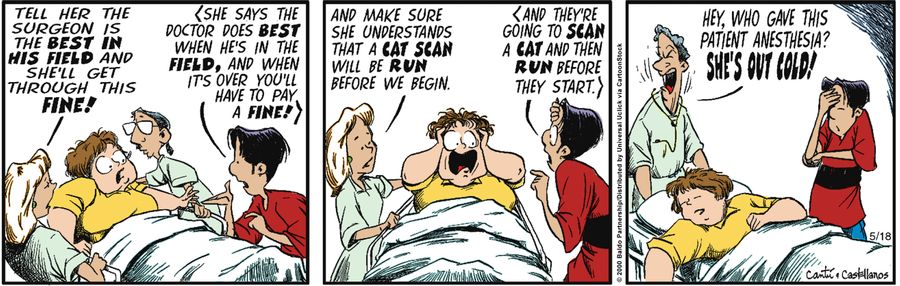 "Tell her the surgeon is the best in his field and she'll get through this fine!"