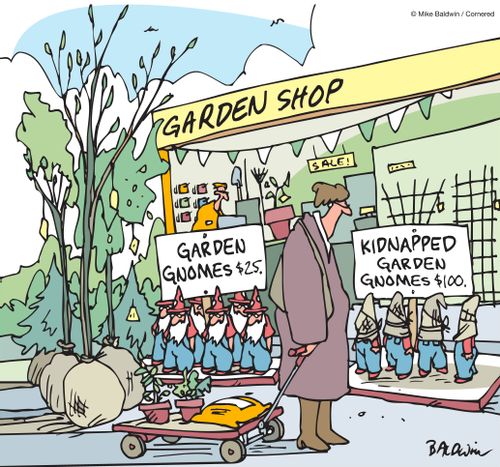 Kidnapped Garden Gnomes $100