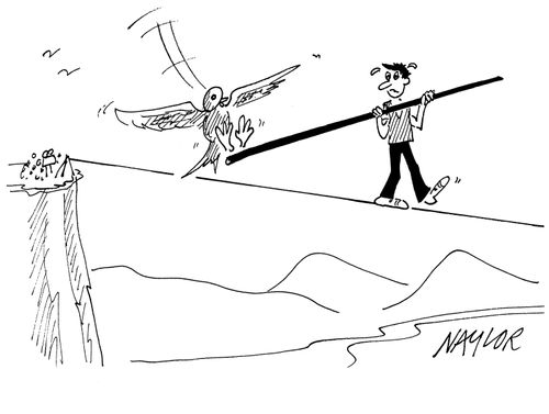 Tightrope Walker Over-Balances.