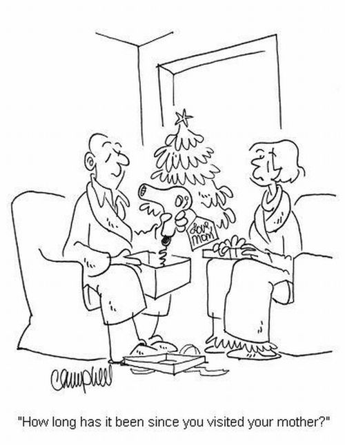 'How long has it been since you visited your mother?'