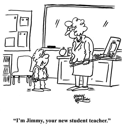 "I'm Jimmy, your new student teacher."