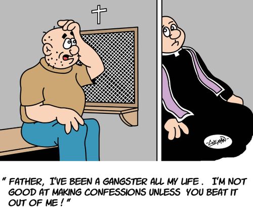 Gangster at Confessional