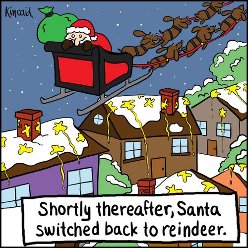 Shortly thereafter, Santa switched back to reindeer. 