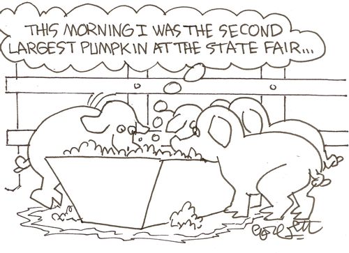 'This morning I was the second largest pumpkin at the State Fair...'