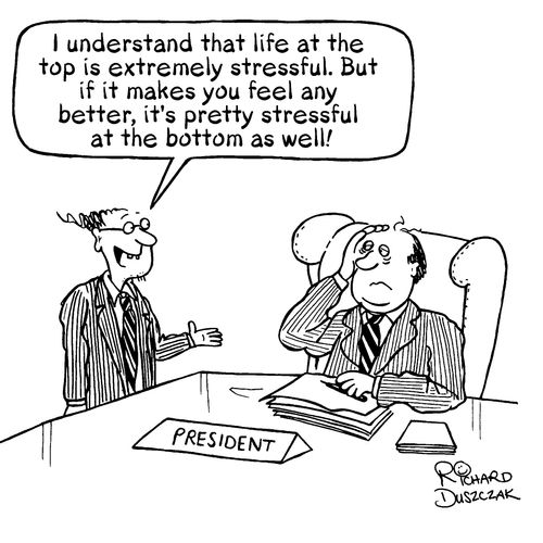 "...it's pretty stressful at the bottom as well!"
