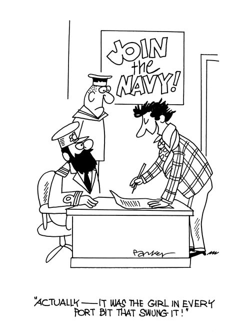 'Actually - it was the girl in every port bit that swung it!'
