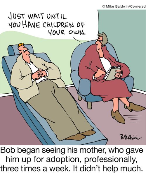 Bob began seeing his mother, who gave him up for adoption, professionally, three times a week. It didn't help much.