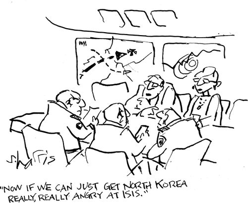 "Now if we can just get North Korea really, really angry at Isis."