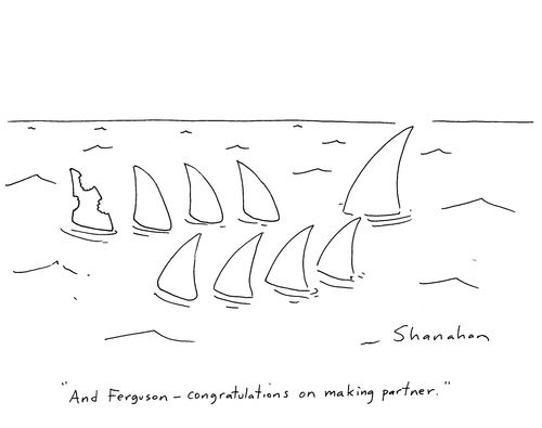 'And Ferguson - congratulations on making partner.'