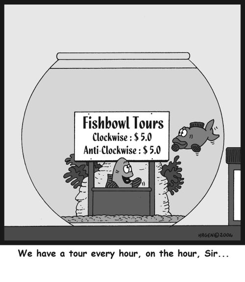 'We have a tour every hour, on the hour, Sir...'