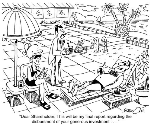 'Dear Shareholder: This will be my final report regarding the disbursment of your generous investment . . . '