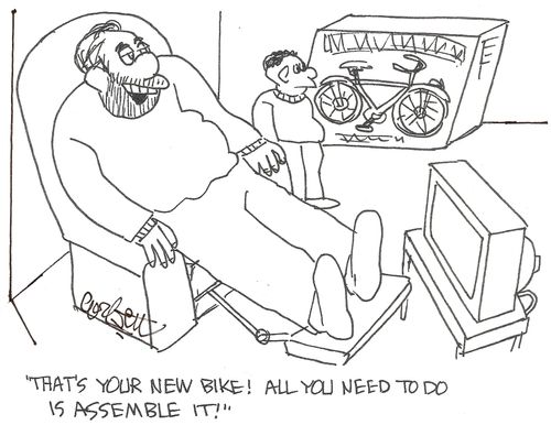 'That's your new bike!  All you need to do is assemble it!'